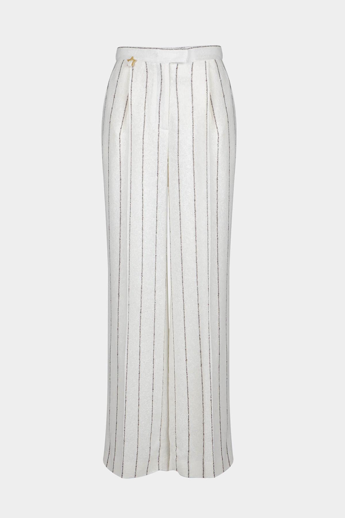 PANTALONE IN LINO GESSATO